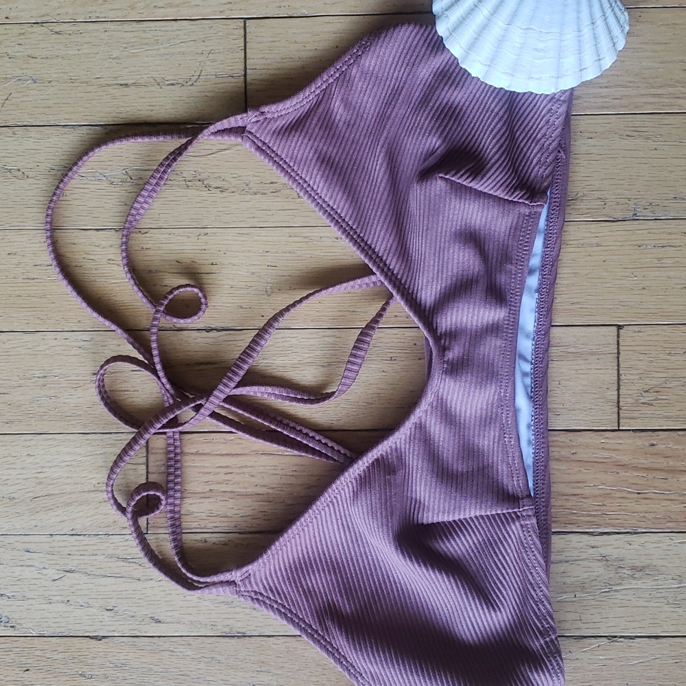 Taupe Ribbed Bikini👙 - Picture 2 of 7
